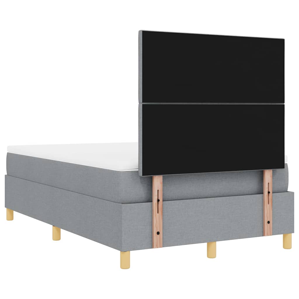 Boxspringbed met matras Lichtgrijs 120 x 200 cm Stof is nu te koop bij PeponiXL, paradijselijk wonen!