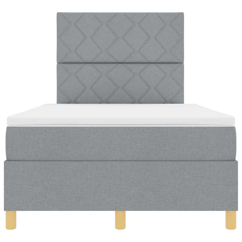 Boxspringbed met matras Lichtgrijs 120 x 200 cm Stof is nu te koop bij PeponiXL, paradijselijk wonen!