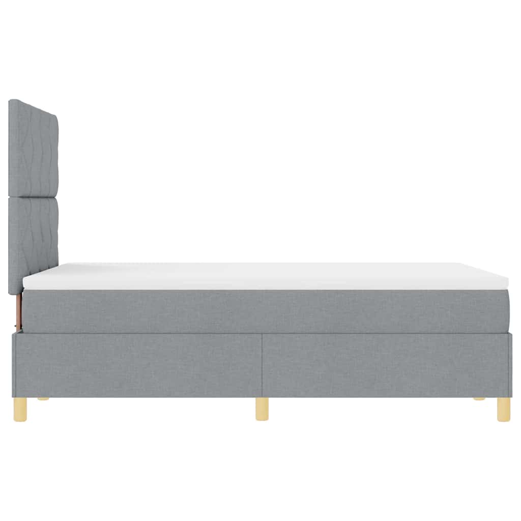 Boxspringbed met matras Lichtgrijs 120 x 200 cm Stof is nu te koop bij PeponiXL, paradijselijk wonen!