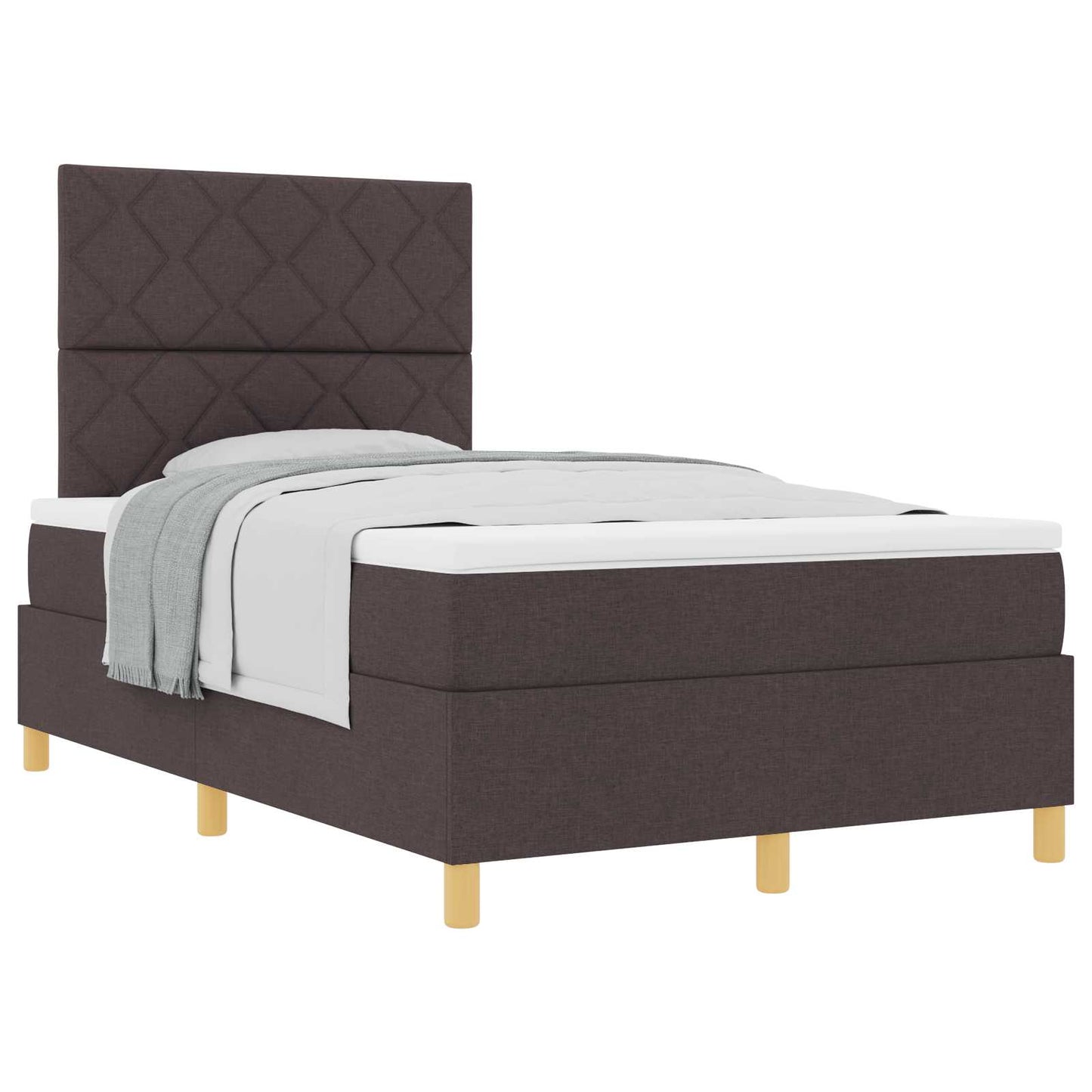 Boxspringbed met matras Donkerbruin 120 x 200 cm Stof is nu te koop bij PeponiXL, paradijselijk wonen!