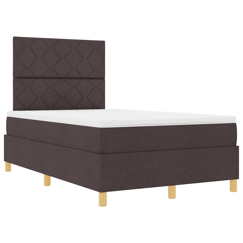 Boxspringbed met matras Donkerbruin 120 x 200 cm Stof is nu te koop bij PeponiXL, paradijselijk wonen!