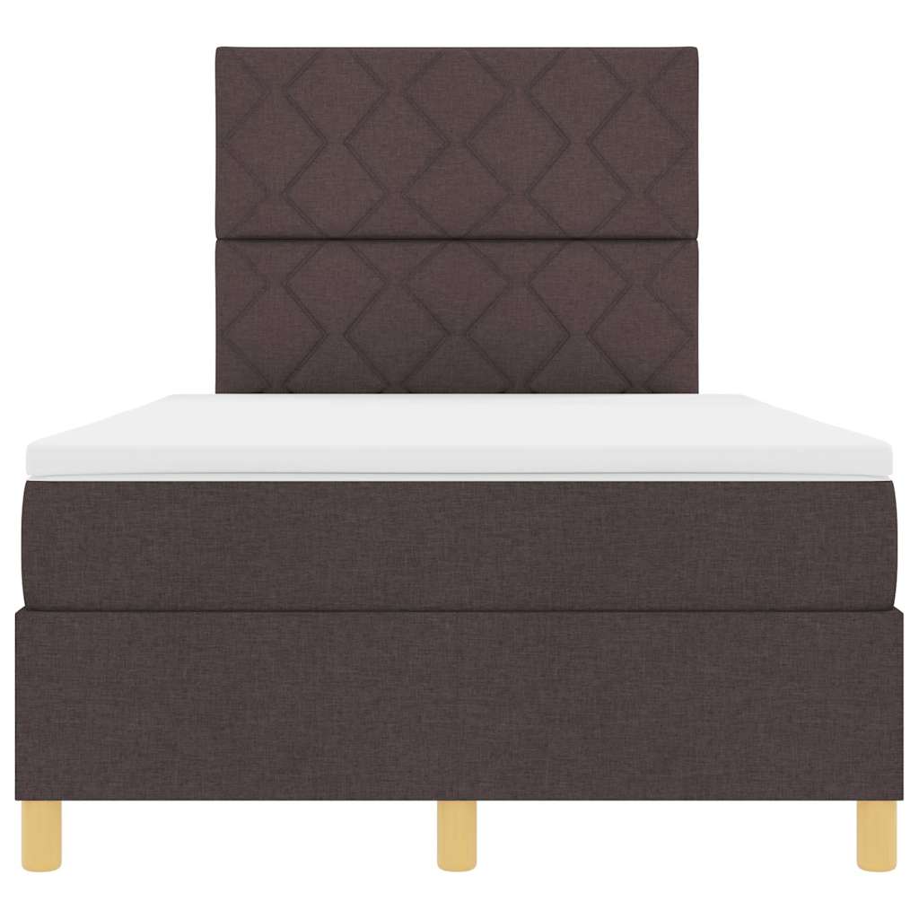 Boxspringbed met matras Donkerbruin 120 x 200 cm Stof is nu te koop bij PeponiXL, paradijselijk wonen!