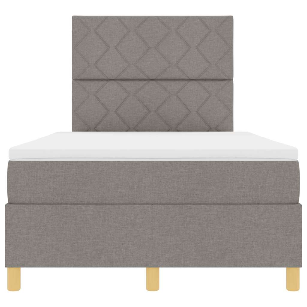 Boxspringbed met hoofdeinde Taupe 120 x 200 cm Stof
