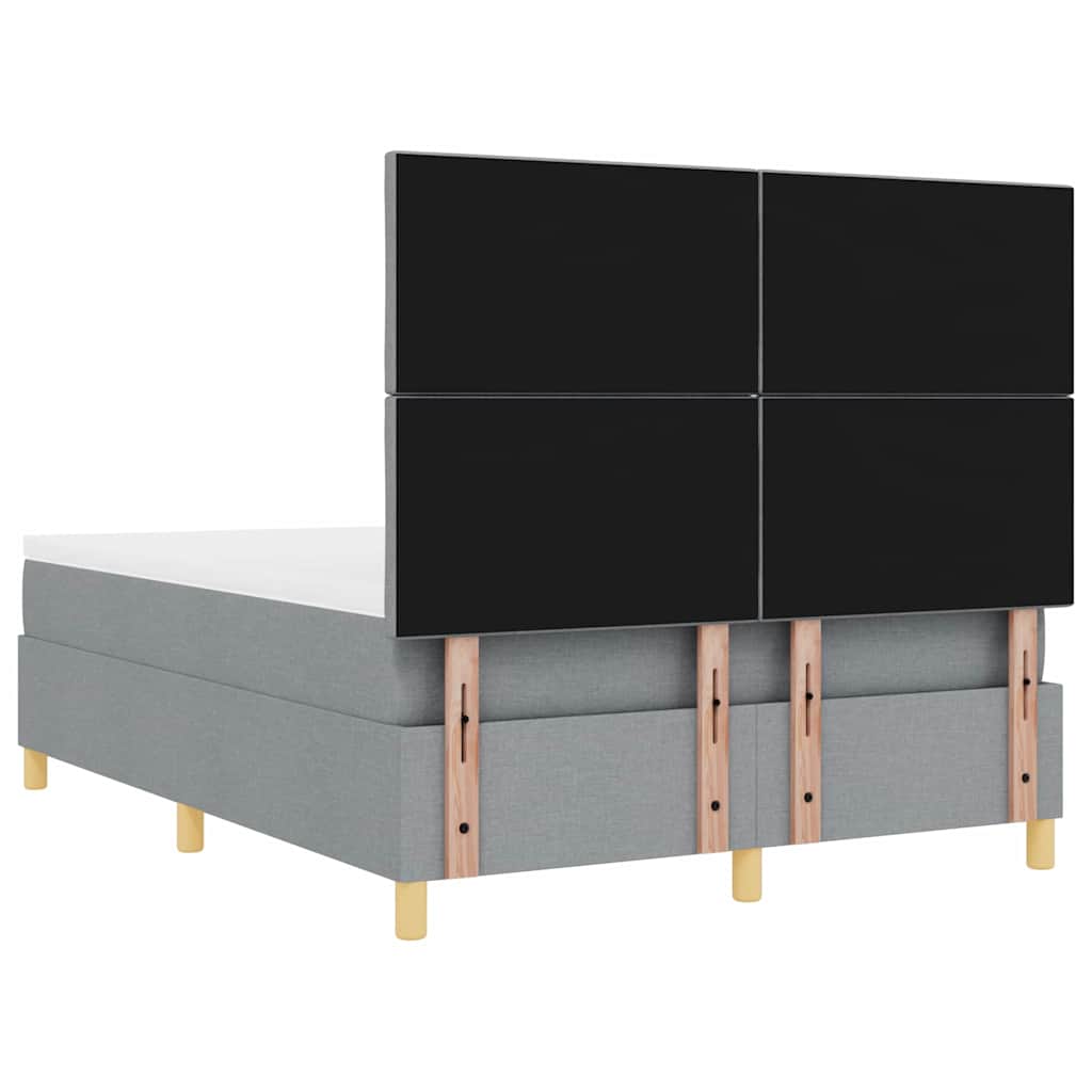 Boxspringbed met matras Lichtgrijs 160 x 200 cm Stof is nu te koop bij PeponiXL, paradijselijk wonen!