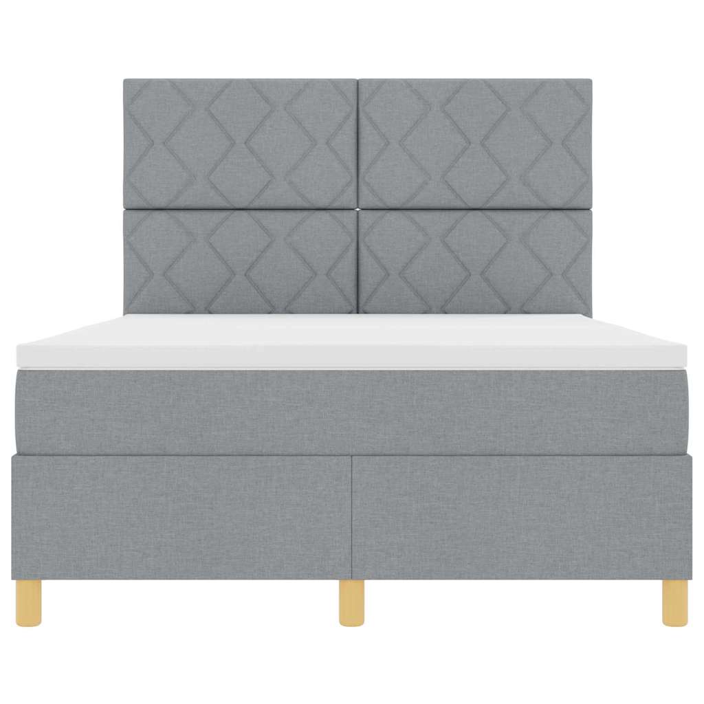Boxspringbed met matras Lichtgrijs 160 x 200 cm Stof is nu te koop bij PeponiXL, paradijselijk wonen!