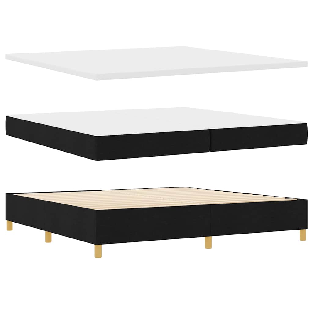 Boxspringbed met matras met hoofdeinde Zwart 200 x 200 cm Stof is nu te koop bij PeponiXL, paradijselijk wonen!