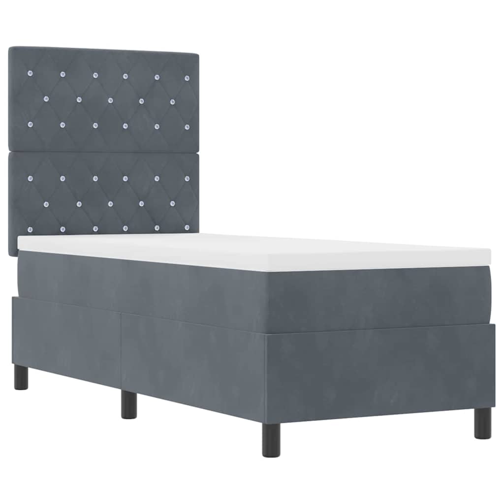 Boxspringbed met matras Donkergrijs 80 x 200 cm Fluweel is nu te koop bij PeponiXL, paradijselijk wonen!