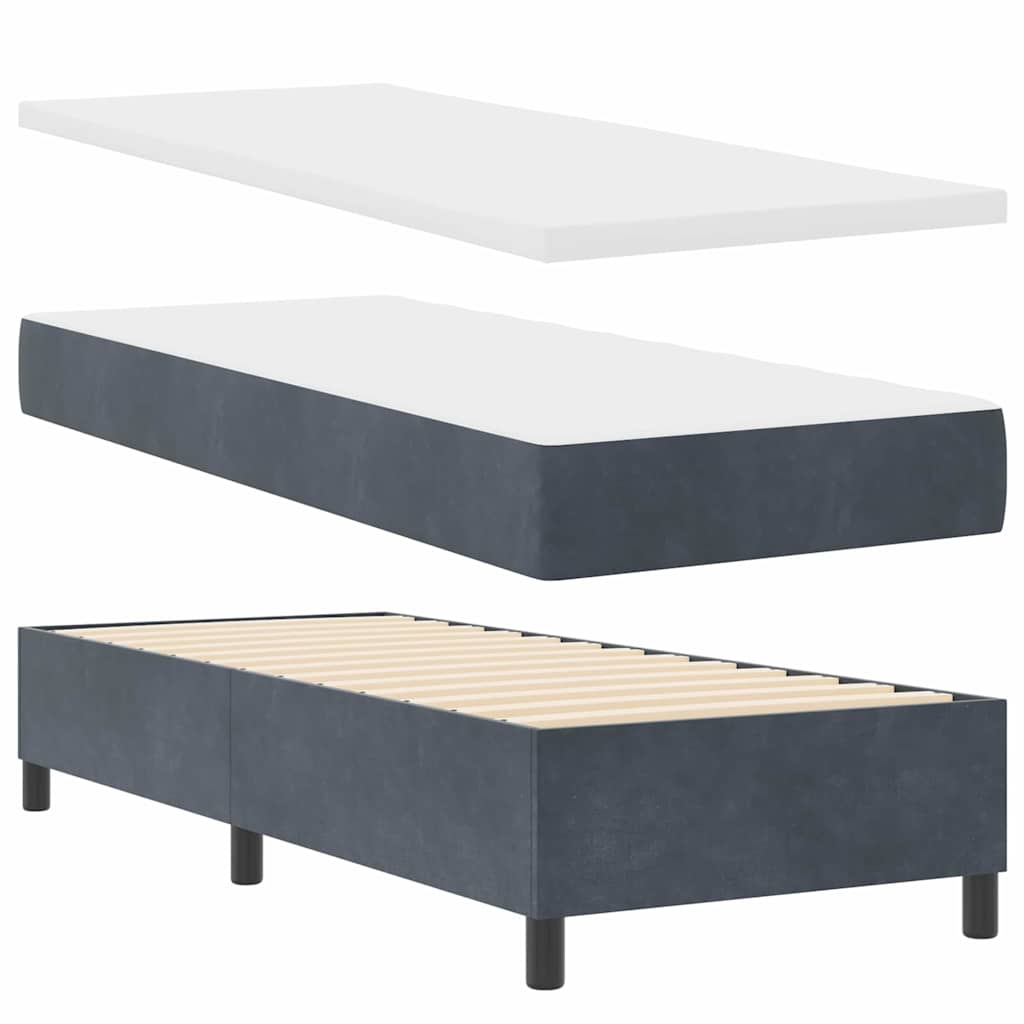 Boxspringbed met matras Donkergrijs 80 x 200 cm Fluweel is nu te koop bij PeponiXL, paradijselijk wonen!