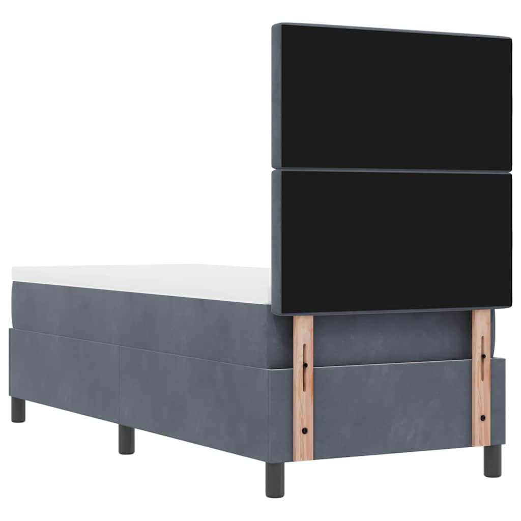 Boxspringbed met matras Donkergrijs 80 x 200 cm Fluweel is nu te koop bij PeponiXL, paradijselijk wonen!