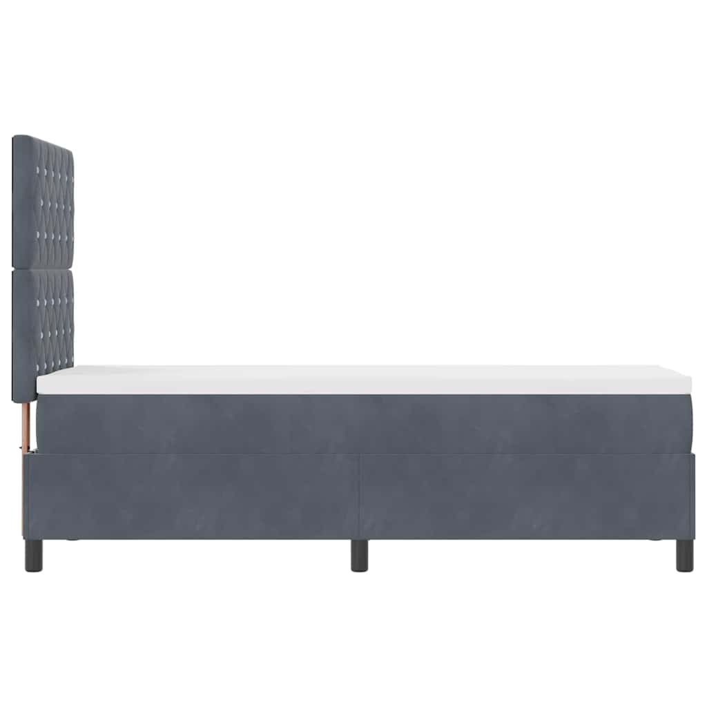 Boxspringbed met matras Donkergrijs 80 x 200 cm Fluweel is nu te koop bij PeponiXL, paradijselijk wonen!