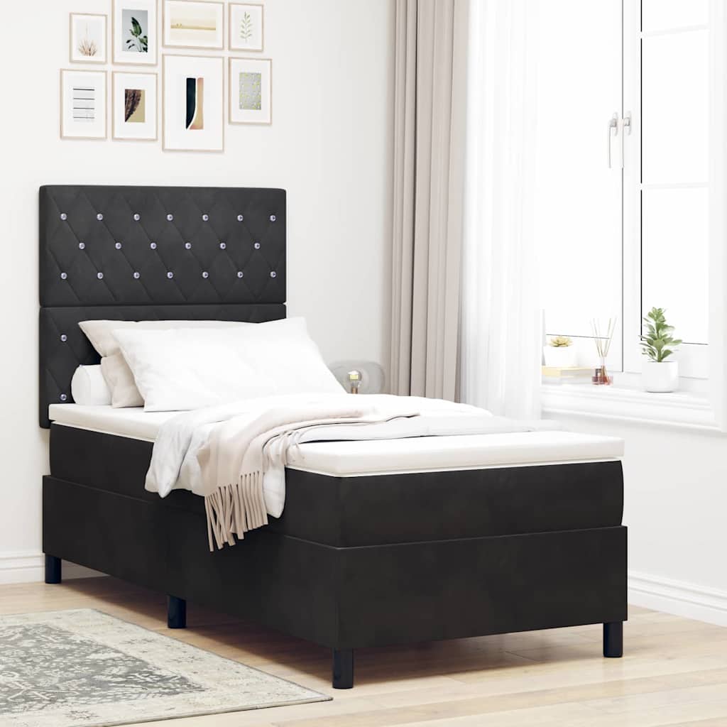 Boxspringbed met matras Zwart 100 x 200 cm Fluweel