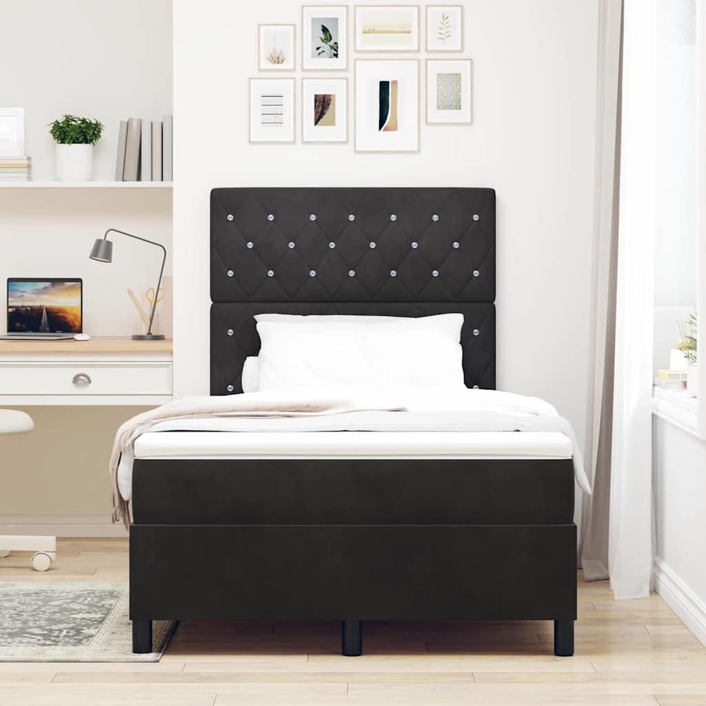 Boxspringbed met matras Zwart 120 x 190 cm Fluweel