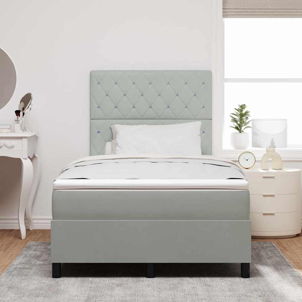 Boxspringbed met matras Lichtgrijs 120 x 200 cm Fluweel is nu te koop bij PeponiXL, paradijselijk wonen!