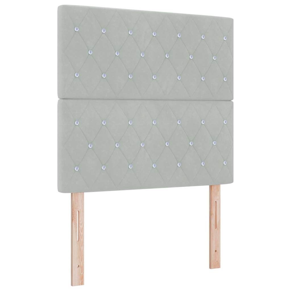 Boxspringbed met matras Lichtgrijs 120 x 200 cm Fluweel is nu te koop bij PeponiXL, paradijselijk wonen!