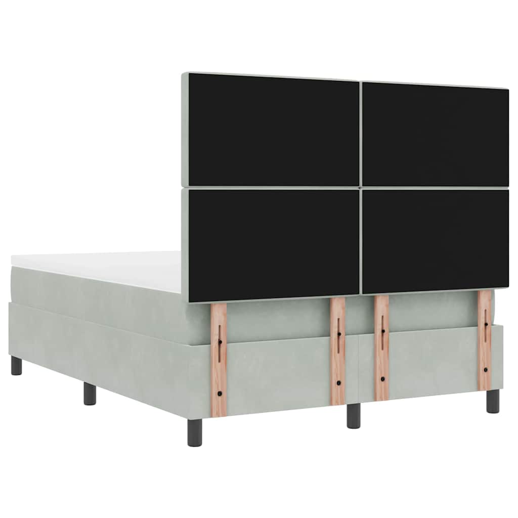 Boxspringbed met matras Lichtgrijs 140 x 190 cm Fluweel is nu te koop bij PeponiXL, paradijselijk wonen!