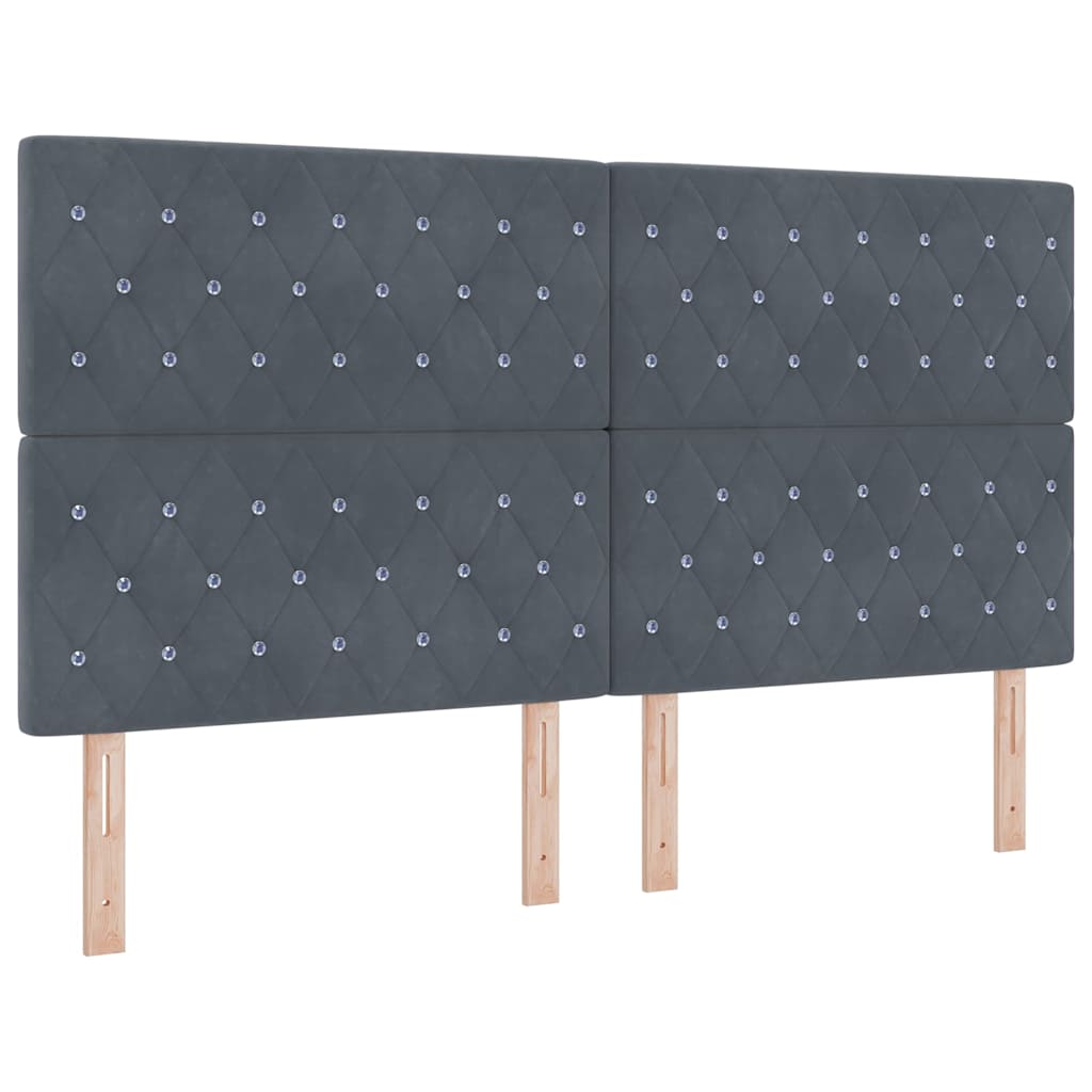 Boxspringbed met matras Donkergrijs 180 x 200 cm Fluweel