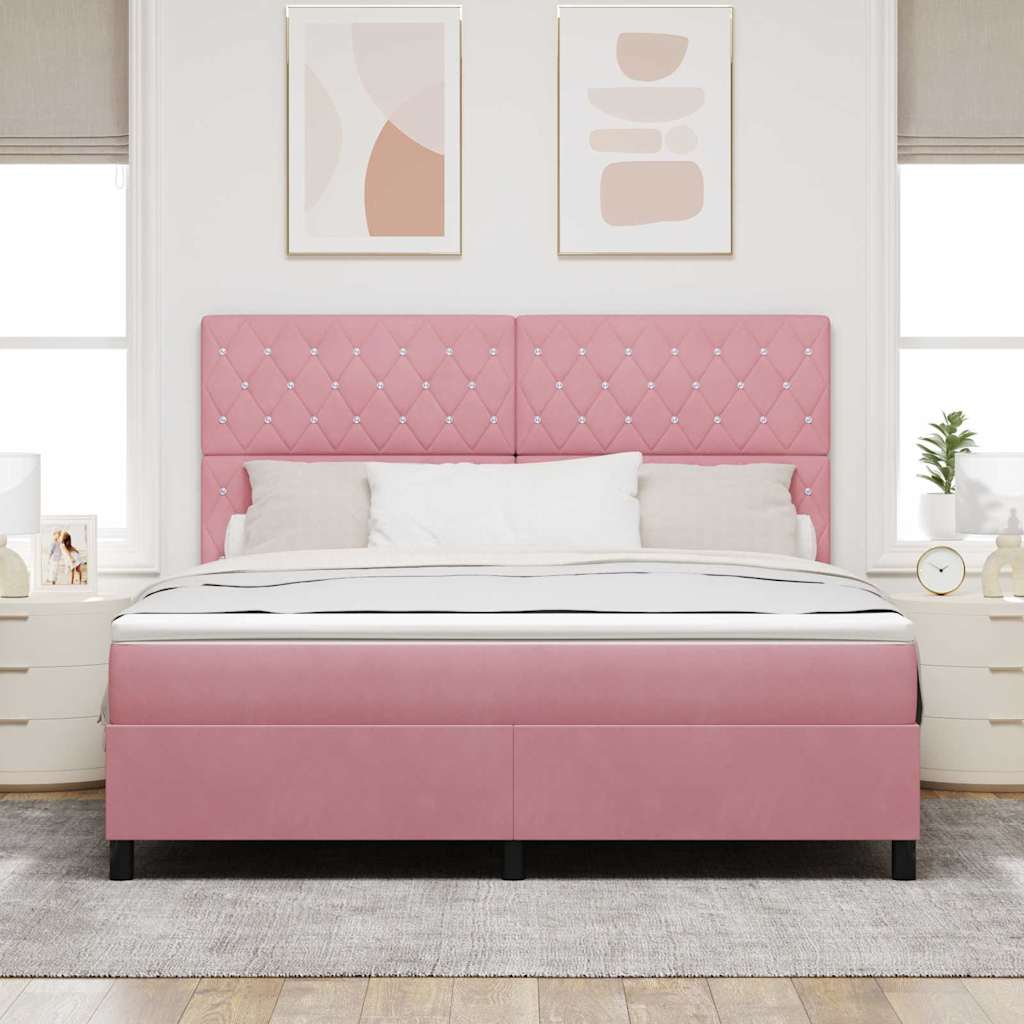Boxspringbed met matras Roze 180 x 200 cm Fluweel