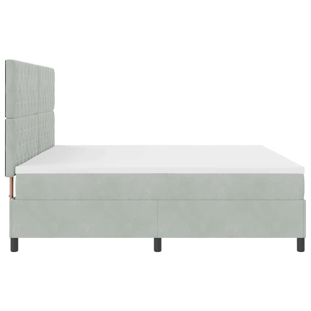 Boxspringbed met matras Lichtgrijs 200 x 200 cm Fluweel is nu te koop bij PeponiXL, paradijselijk wonen!