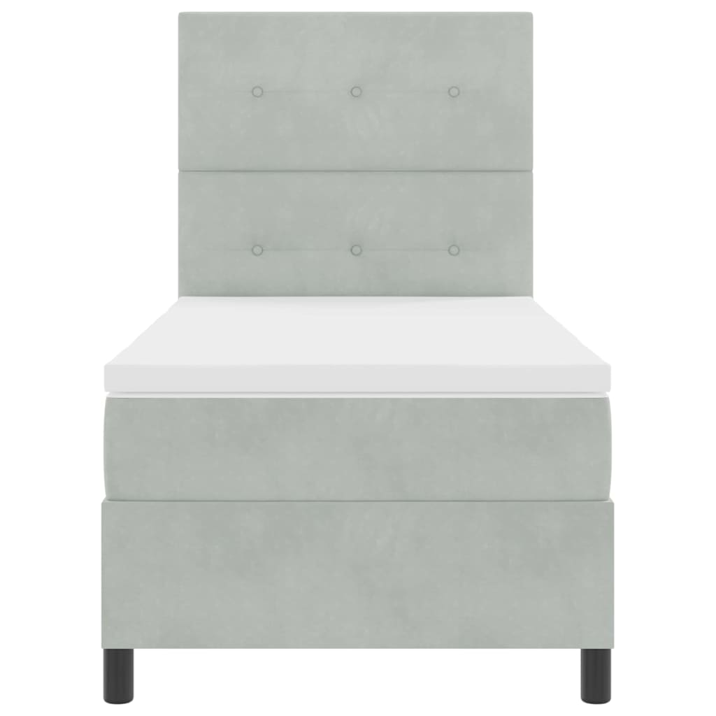 Boxspringbed met matras Lichtgrijs 80 x 200 cm Fluweel is nu te koop bij PeponiXL, paradijselijk wonen!