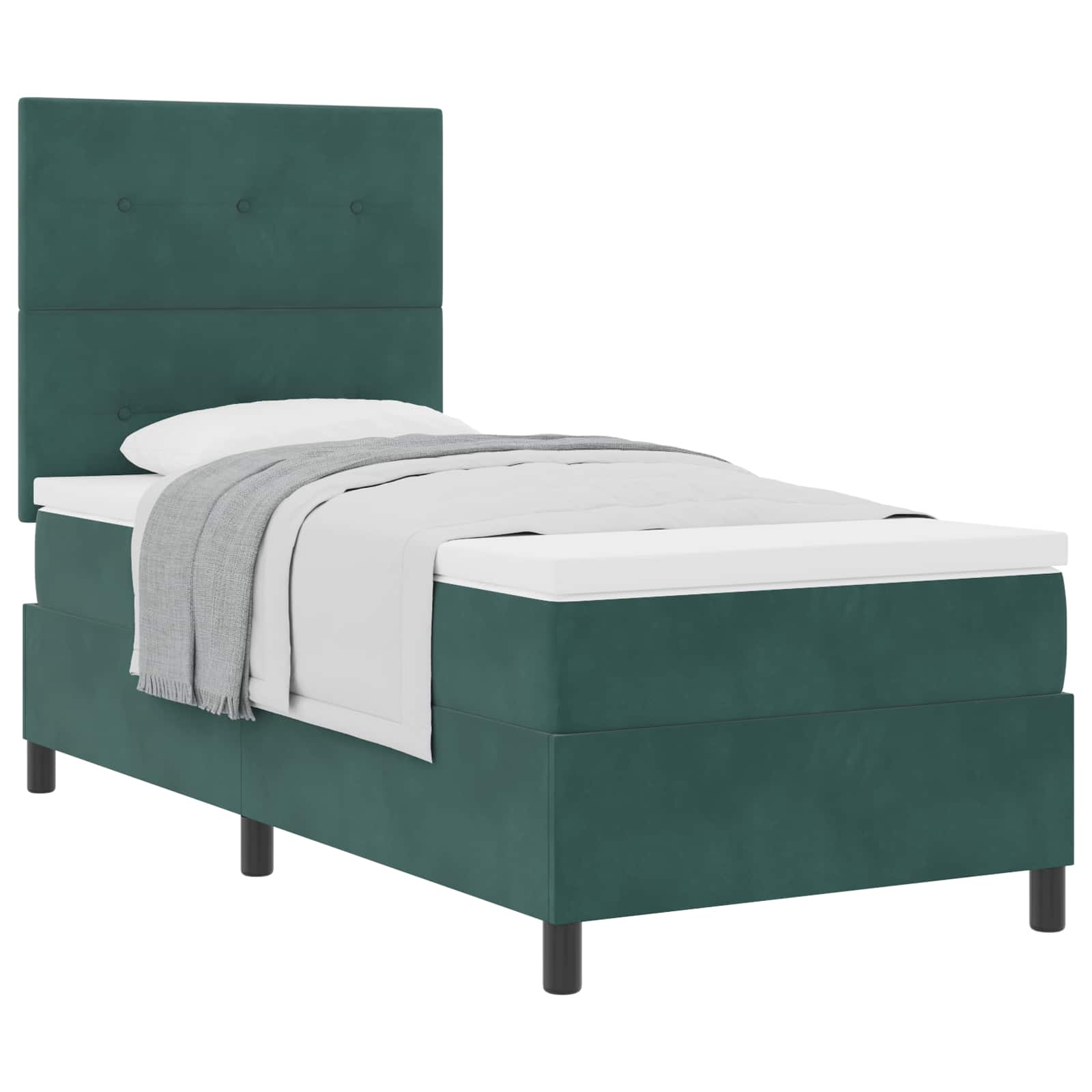 Boxspringbed met matras Donkergroen 100 x 200 cm Fluweel is nu te koop bij PeponiXL, paradijselijk wonen!