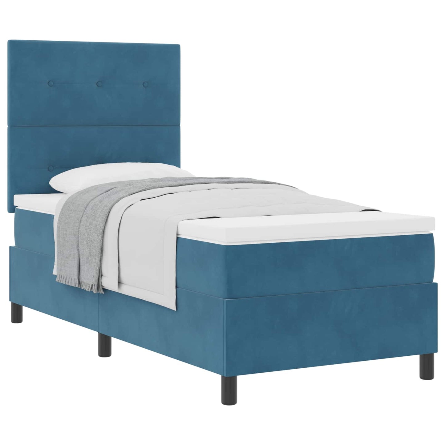 Boxspringbed met matras Donkerblauw 100 x 200 cm Fluweel is nu te koop bij PeponiXL, paradijselijk wonen!
