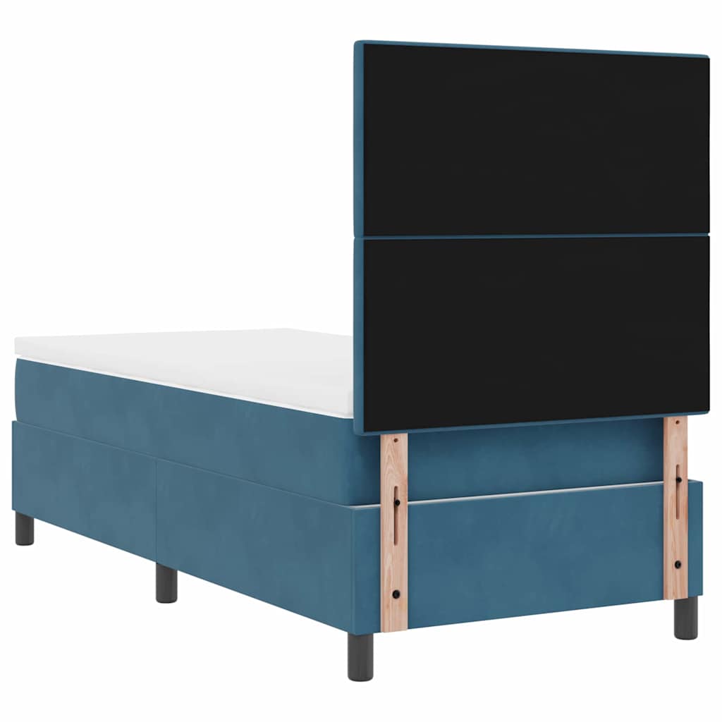 Boxspringbed met matras Donkerblauw 100 x 200 cm Fluweel is nu te koop bij PeponiXL, paradijselijk wonen!