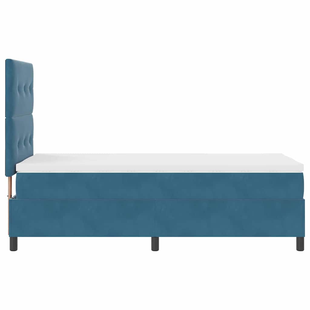 Boxspringbed met matras Donkerblauw 100 x 200 cm Fluweel is nu te koop bij PeponiXL, paradijselijk wonen!