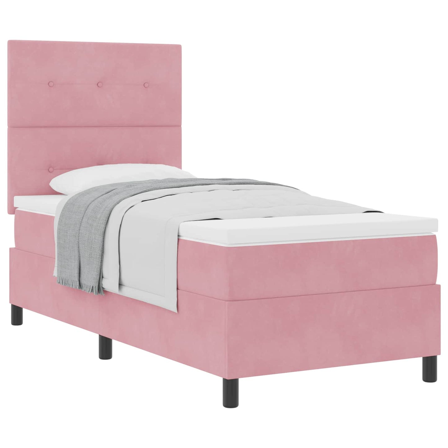 Boxspringbed met matras Roze 100 x 200 cm Fluweel is nu te koop bij PeponiXL, paradijselijk wonen!