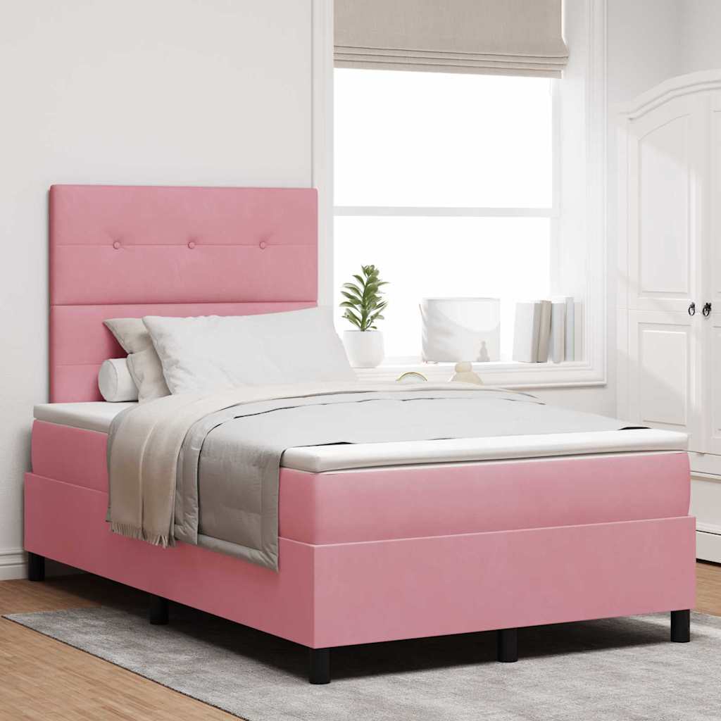 Boxspringbed met matras Roze 120 x 190 cm Fluweel is nu te koop bij PeponiXL, paradijselijk wonen!