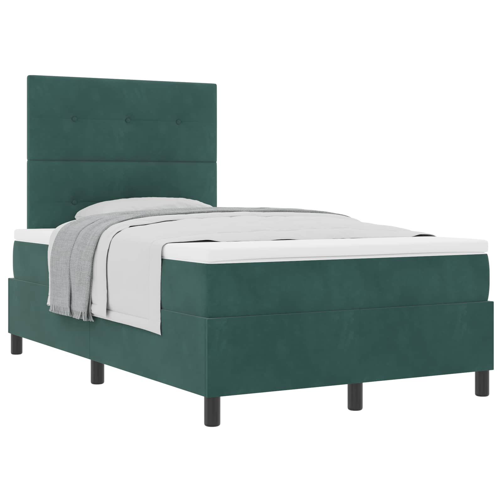 Boxspringbed met matras Donkergroen 120 x 200 cm Fluweel is nu te koop bij PeponiXL, paradijselijk wonen!