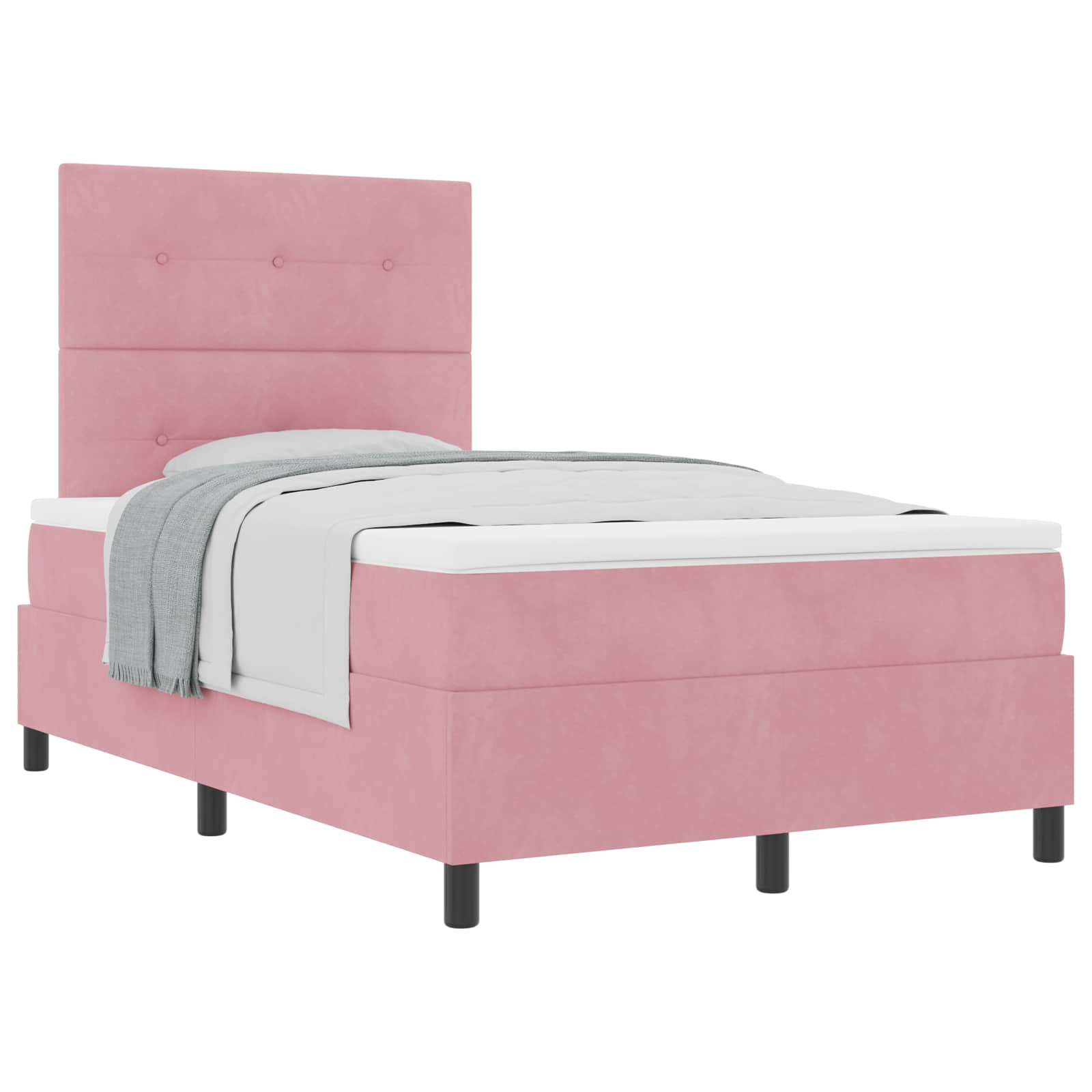 Boxspringbed met matras Roze 120 x 200 cm Fluweel is nu te koop bij PeponiXL, paradijselijk wonen!