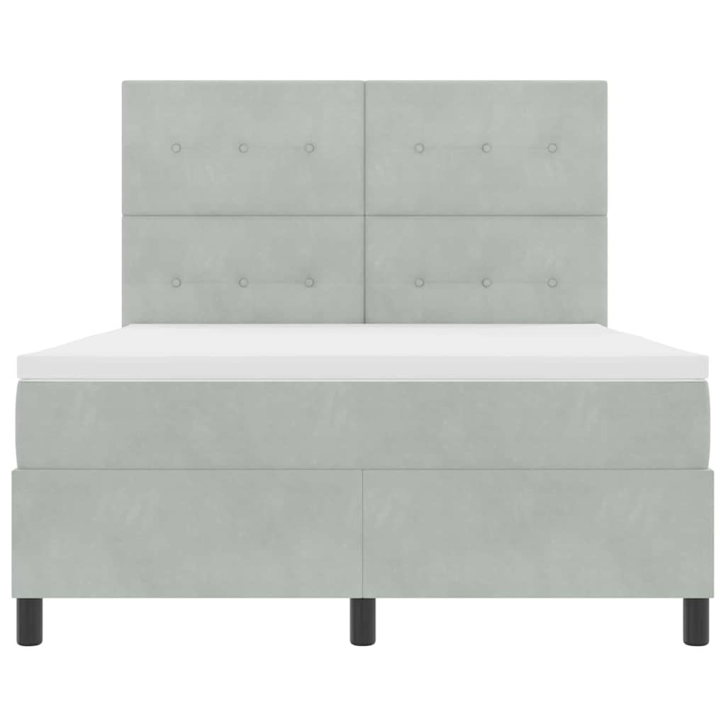 Boxspringbed met matras Lichtgrijs 160 x 200 cm Fluweel is nu te koop bij PeponiXL, paradijselijk wonen!