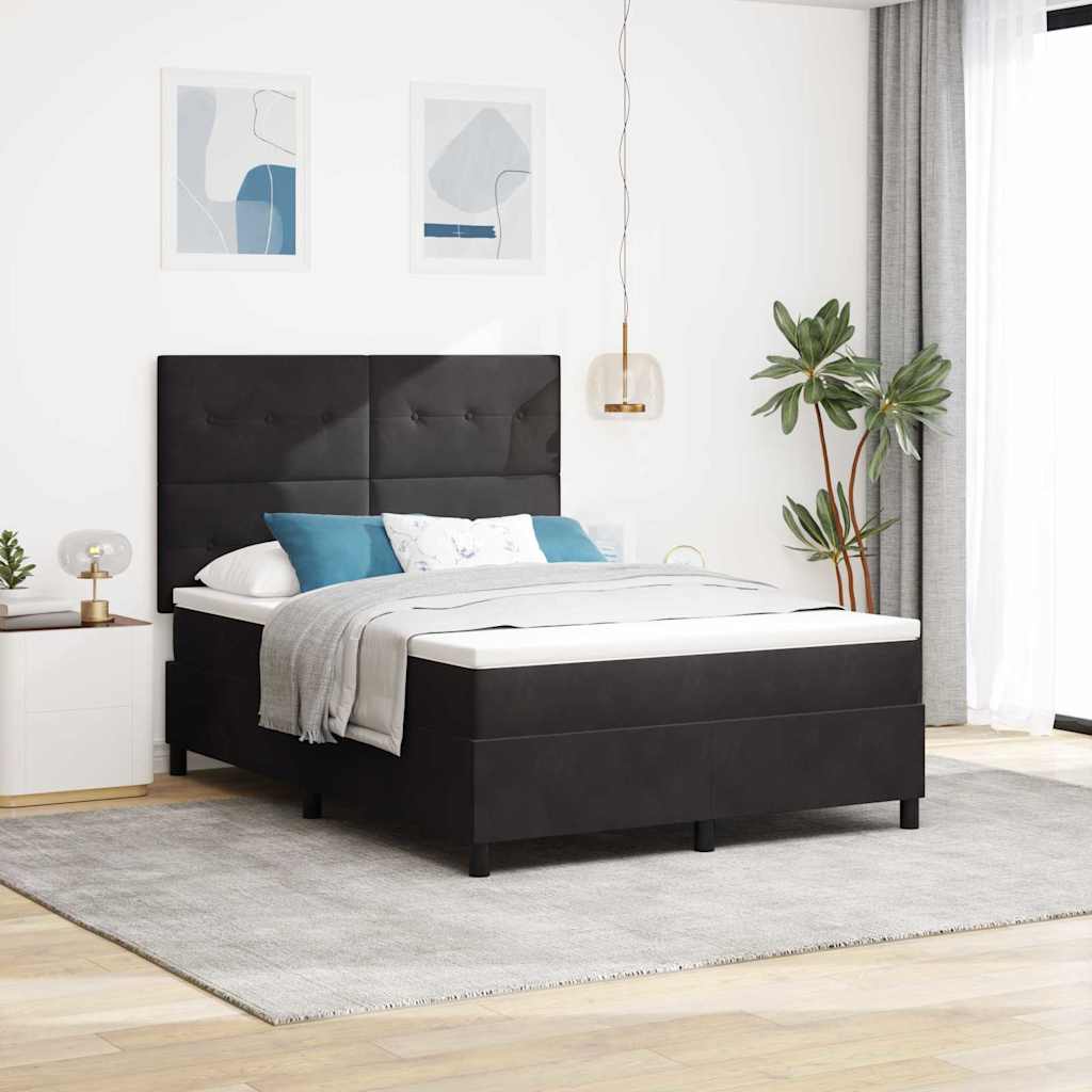 Boxspringbed met matras Zwart 160 x 200 cm Fluweel is nu te koop bij PeponiXL, paradijselijk wonen!