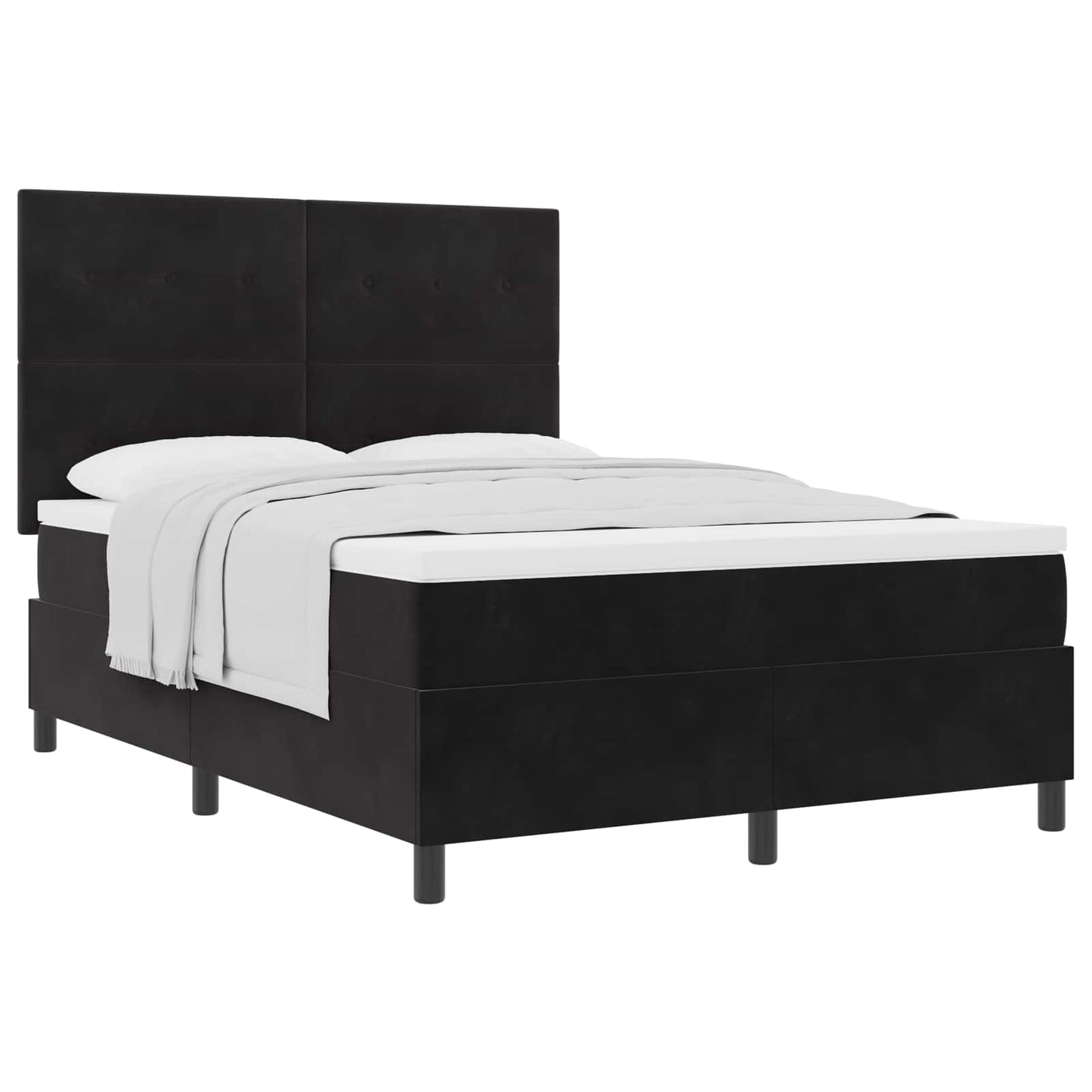 Boxspringbed met matras Zwart 160 x 200 cm Fluweel is nu te koop bij PeponiXL, paradijselijk wonen!