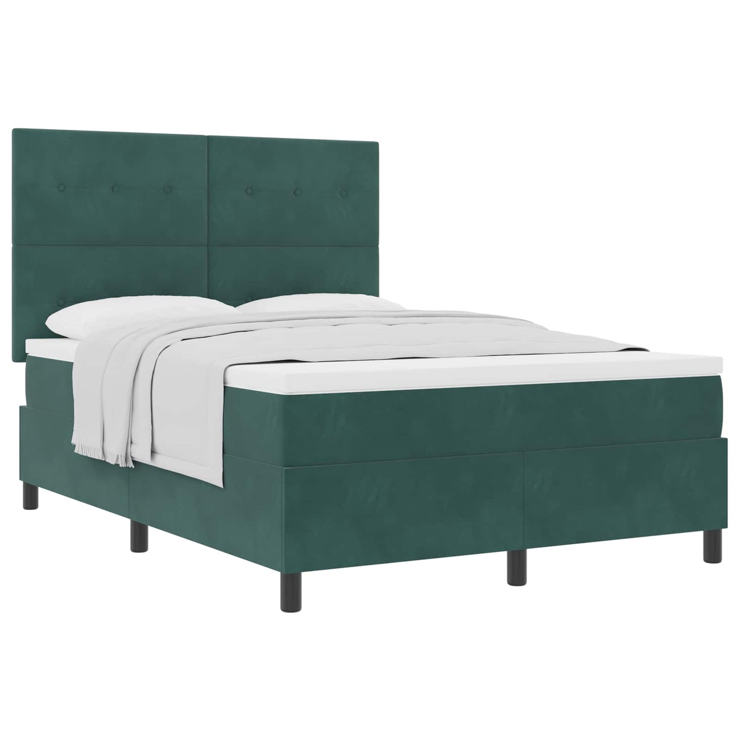 Boxspringbed met matras Donkergroen 160 x 200 cm Fluweel is nu te koop bij PeponiXL, paradijselijk wonen!
