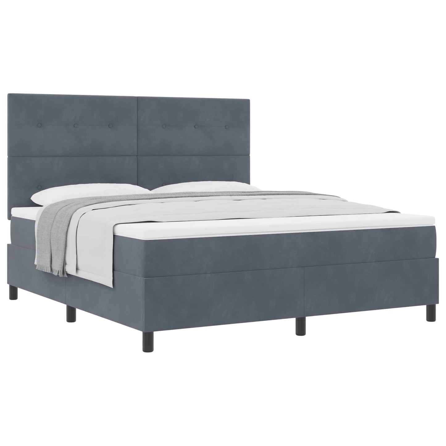 Boxspringbed met matras Donkergrijs 180 x 200 cm Fluweel is nu te koop bij PeponiXL, paradijselijk wonen!