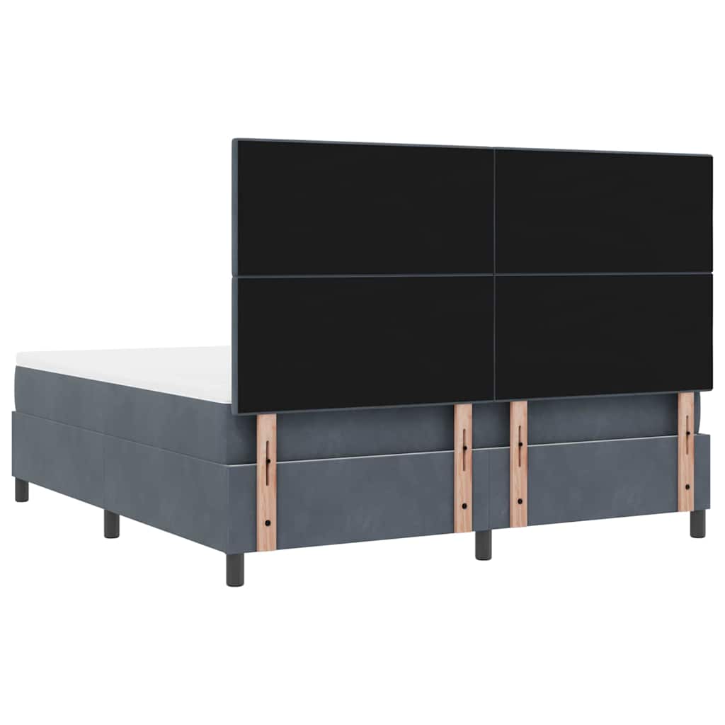 Boxspringbed met matras Donkergrijs 180 x 200 cm Fluweel is nu te koop bij PeponiXL, paradijselijk wonen!