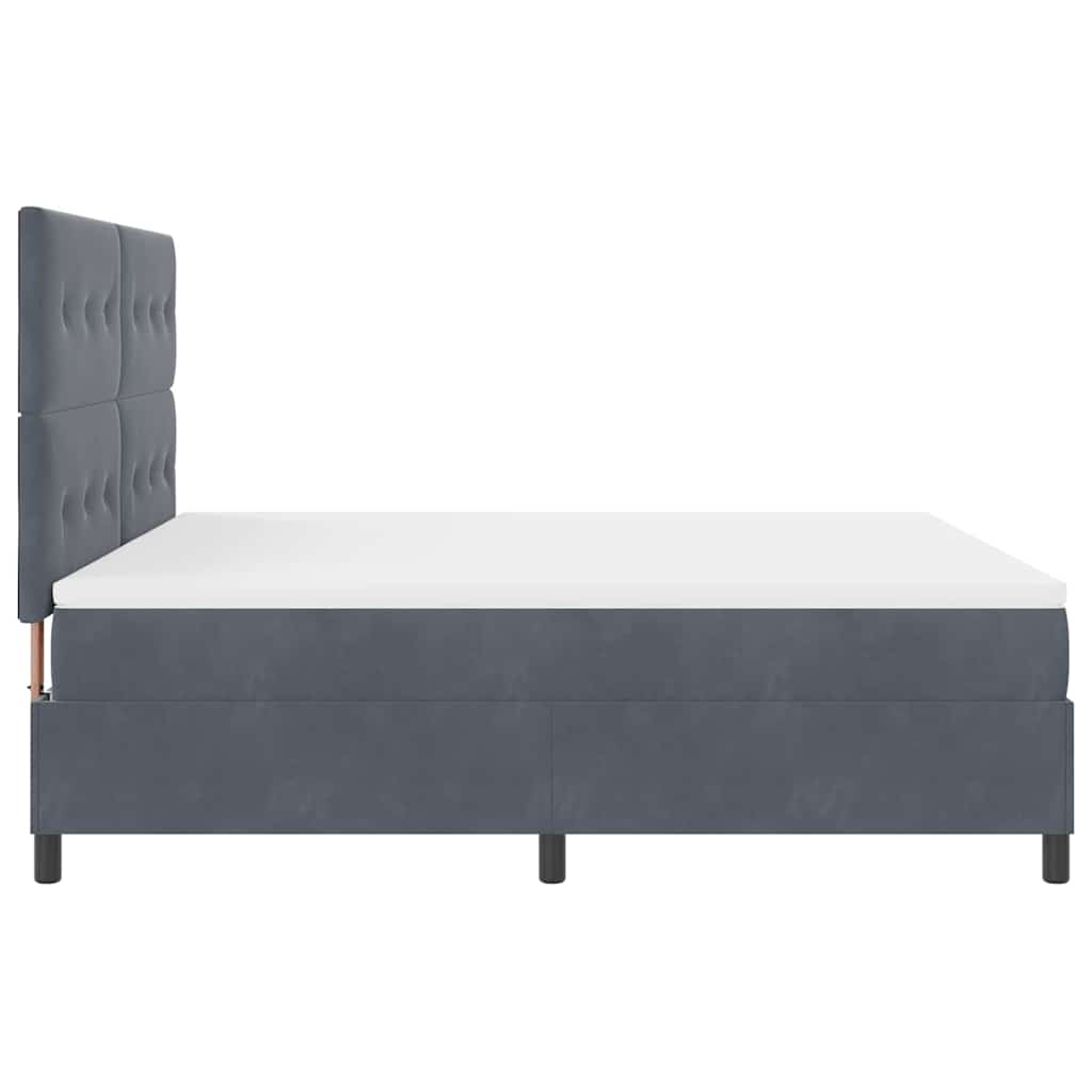 Boxspringbed met matras Donkergrijs 180 x 200 cm Fluweel is nu te koop bij PeponiXL, paradijselijk wonen!