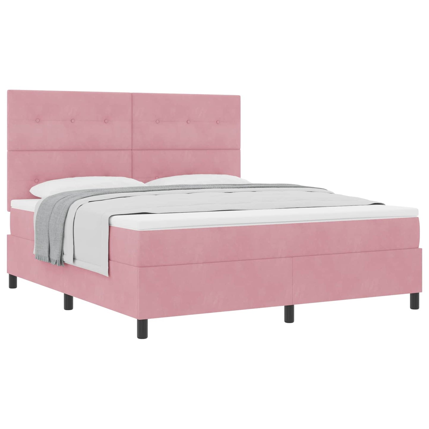 Boxspringbed met matras Roze 180 x 200 cm Fluweel is nu te koop bij PeponiXL, paradijselijk wonen!