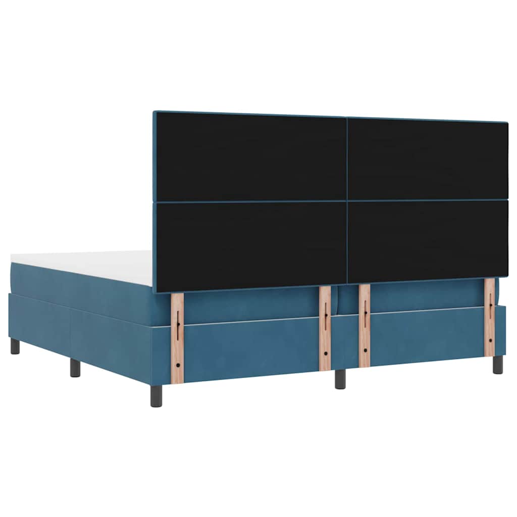 Boxspringbed met matras Donkerblauw 200 x 200 cm Fluweel is nu te koop bij PeponiXL, paradijselijk wonen!