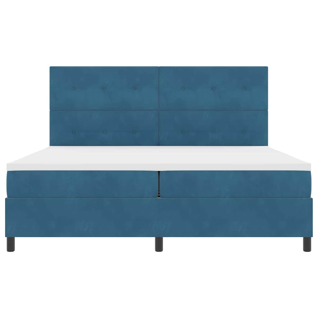 Boxspringbed met matras Donkerblauw 200 x 200 cm Fluweel is nu te koop bij PeponiXL, paradijselijk wonen!