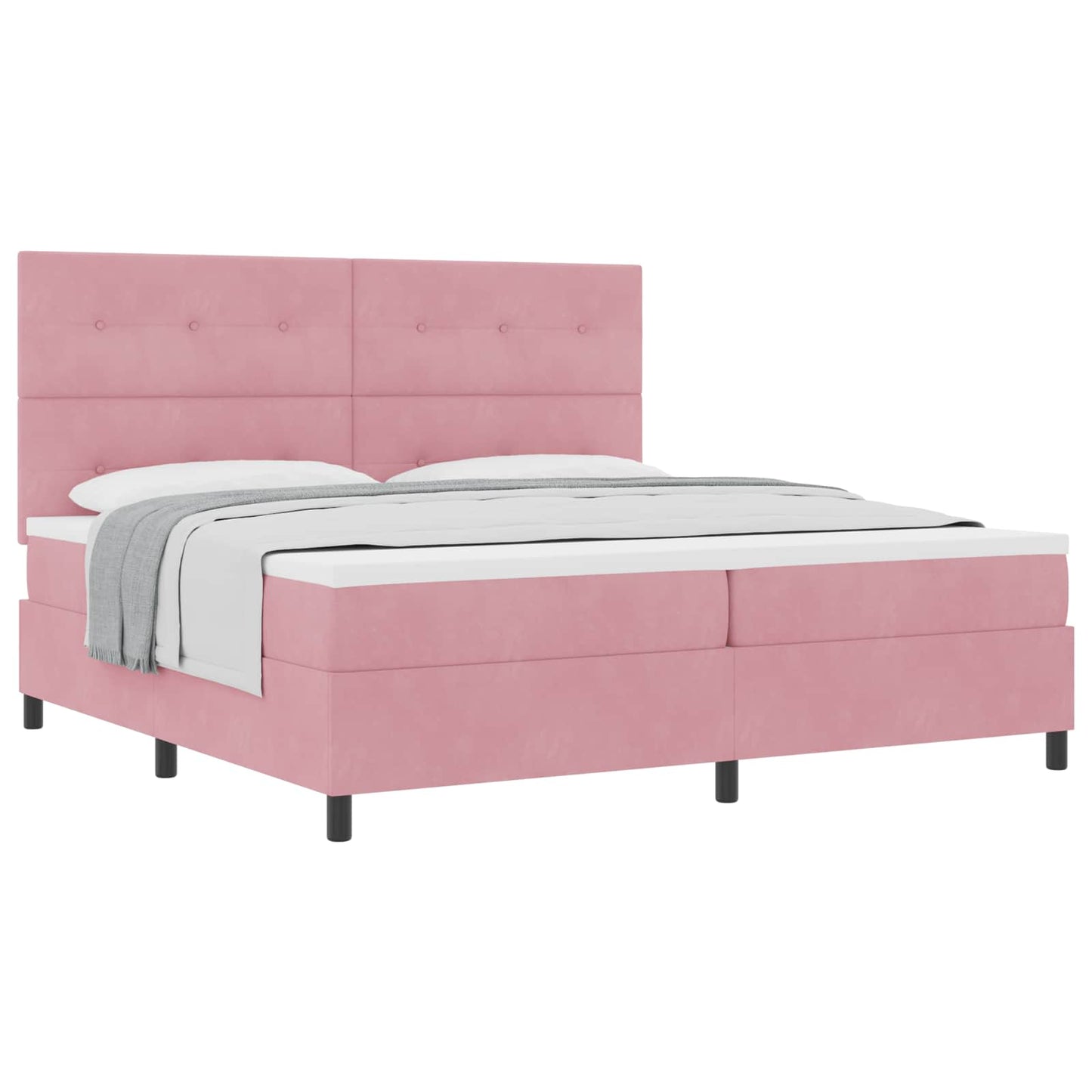 Boxspringbed met matras Roze 200 x 200 cm Fluweel is nu te koop bij PeponiXL, paradijselijk wonen!