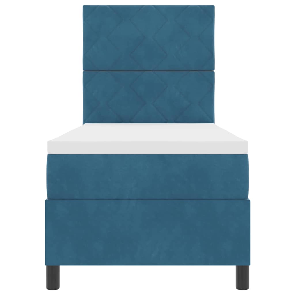 Boxspringbed met hoofdeinde Donkerblauw 80 x 200 cm Fluweel is nu te koop bij PeponiXL, paradijselijk wonen!