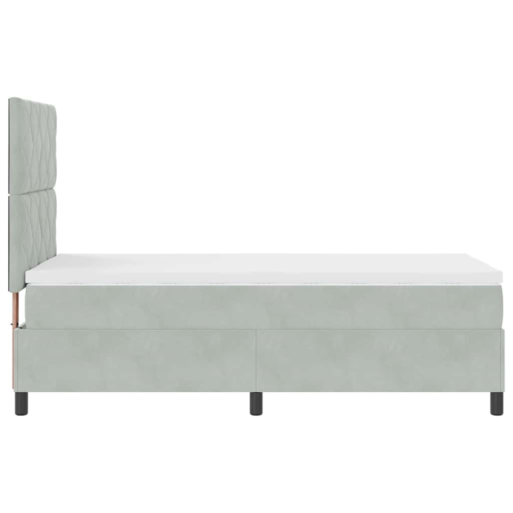 Boxspringbed met matras Lichtgrijs 90 x 190 cm Fluweel is nu te koop bij PeponiXL, paradijselijk wonen!