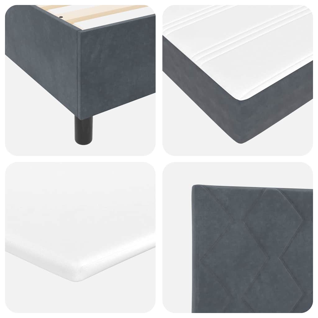Boxspringbed met matras Donkergrijs 90 x 200 cm Fluweel is nu te koop bij PeponiXL, paradijselijk wonen!