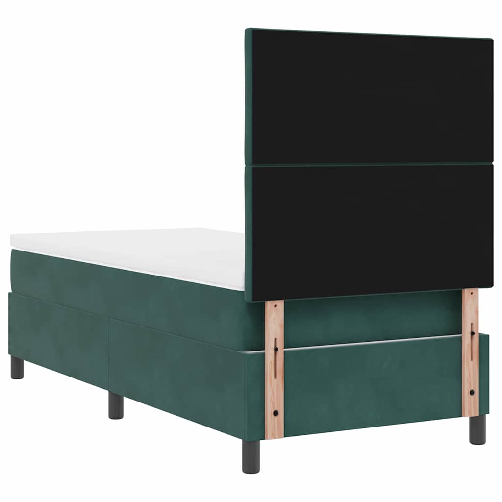 Boxspringbed met matras Donkergroen 90 x 200 cm Fluweel is nu te koop bij PeponiXL, paradijselijk wonen!