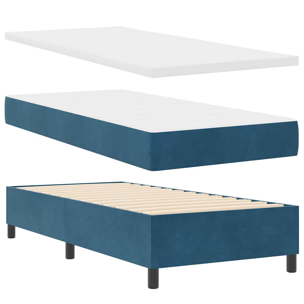 Boxspringbed met matras Donkerblauw 90 x 200 cm Fluweel is nu te koop bij PeponiXL, paradijselijk wonen!