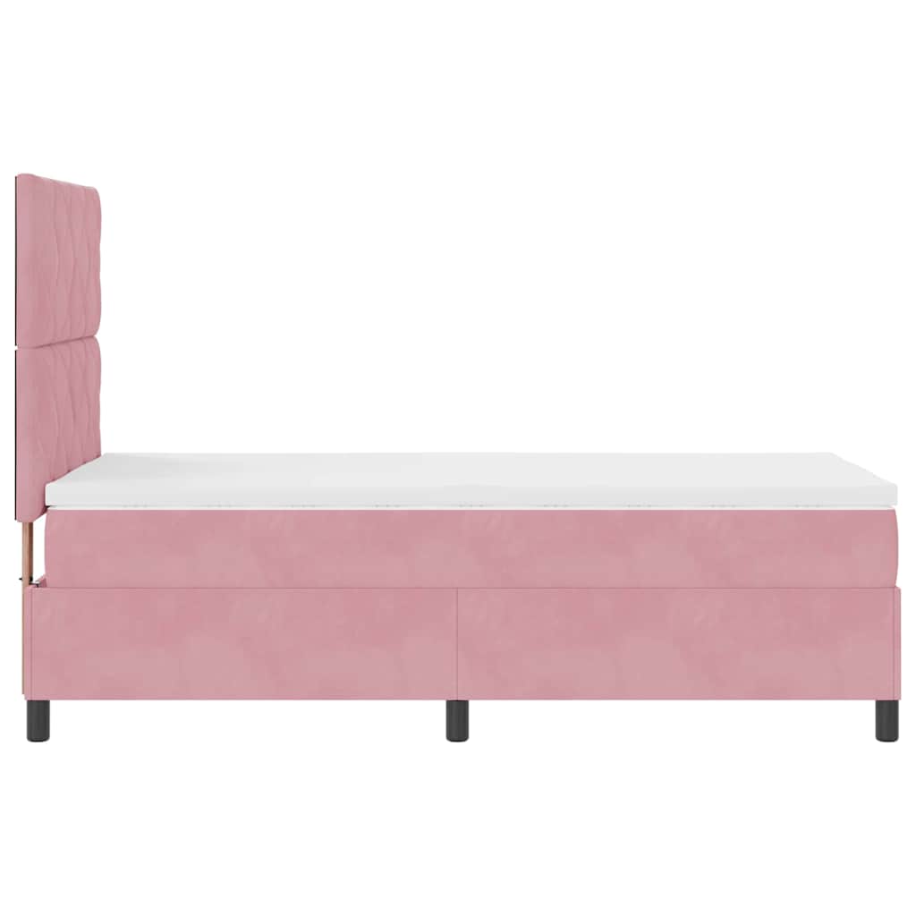 Boxspringbed met matras met hoofdeinde Roze 90 x 200 cm Fluweel is nu te koop bij PeponiXL, paradijselijk wonen!