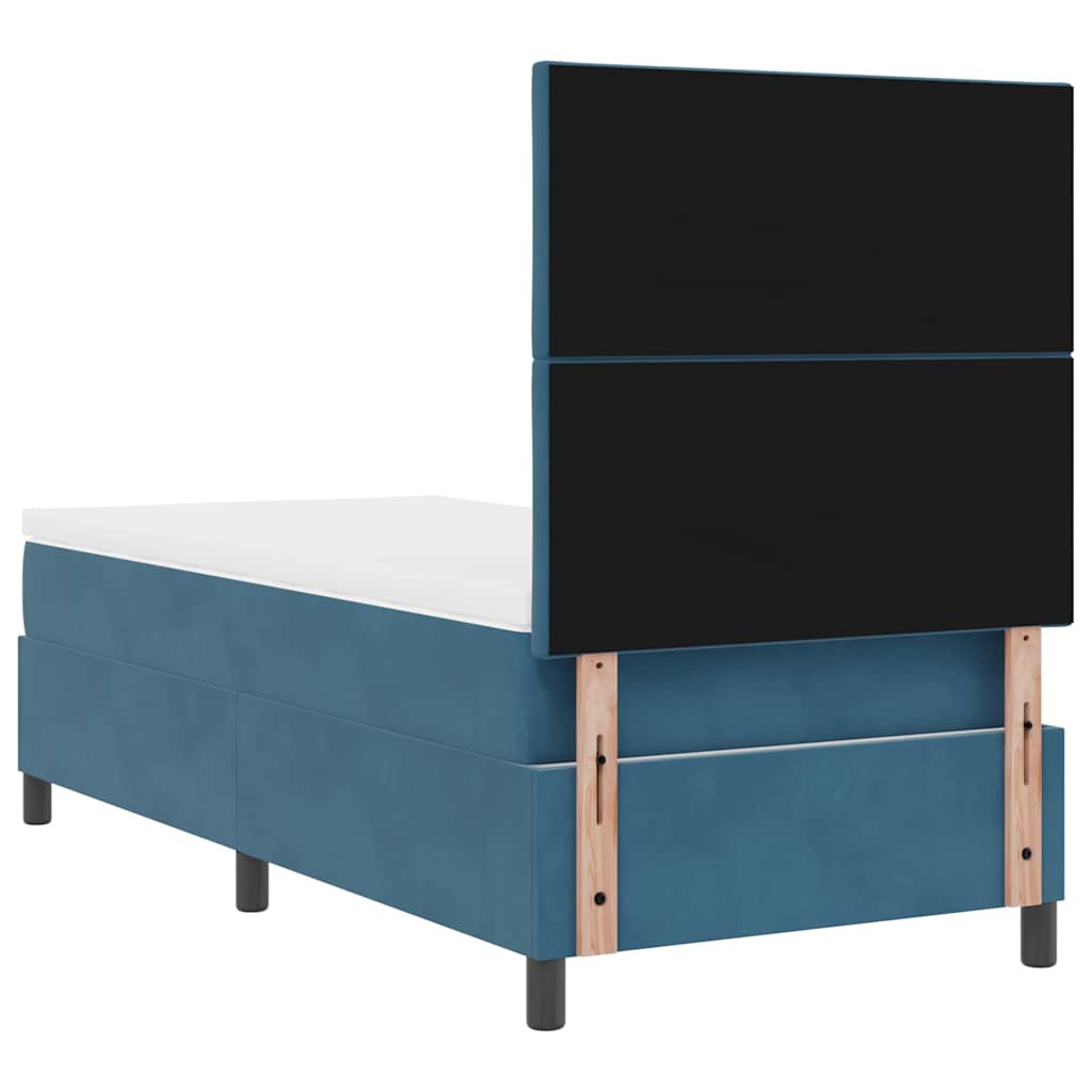 Boxspringbed met matras Donkerblauw 100 x 200 cm Fluweel is nu te koop bij PeponiXL, paradijselijk wonen!