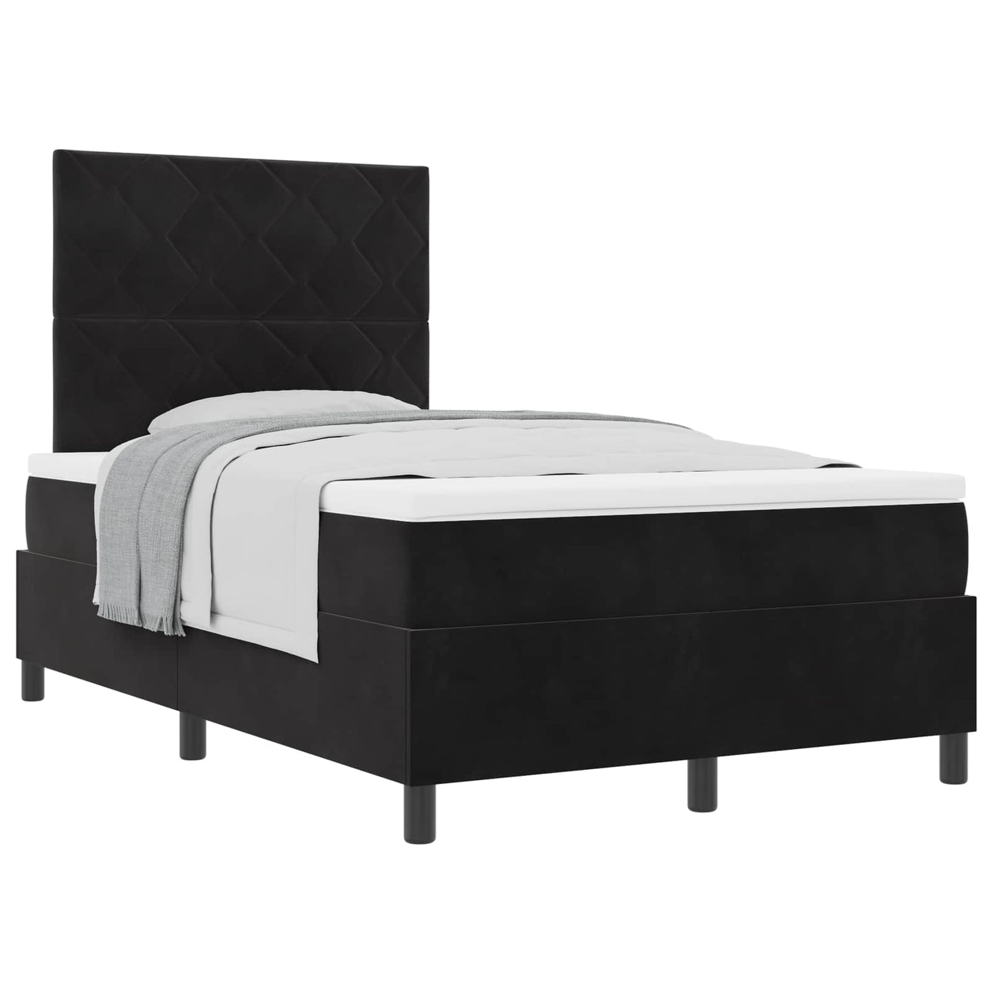 Boxspringbed met matras Zwart 120 x 200 cm Fluweel is nu te koop bij PeponiXL, paradijselijk wonen!